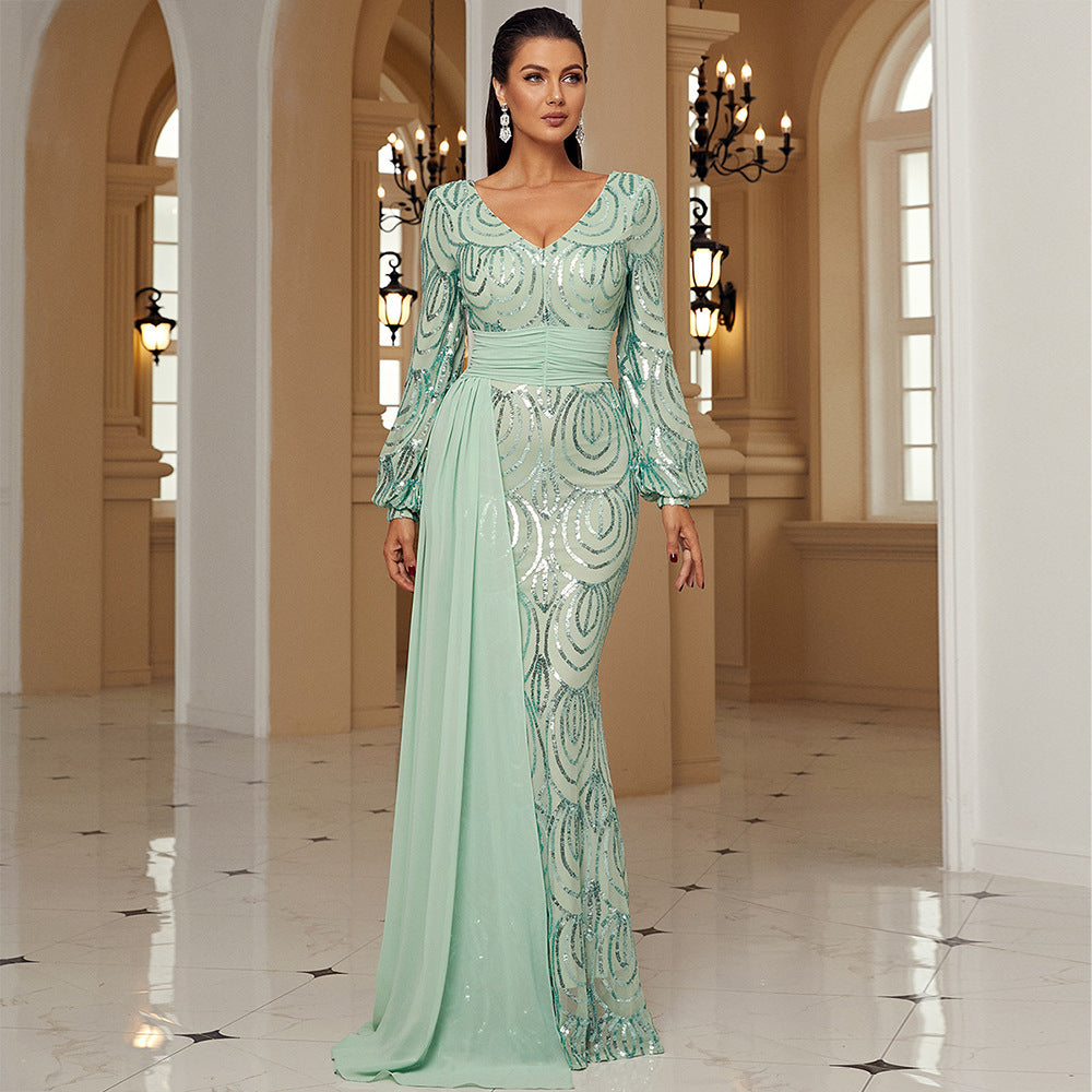 Long Sleeve Evening Dress
