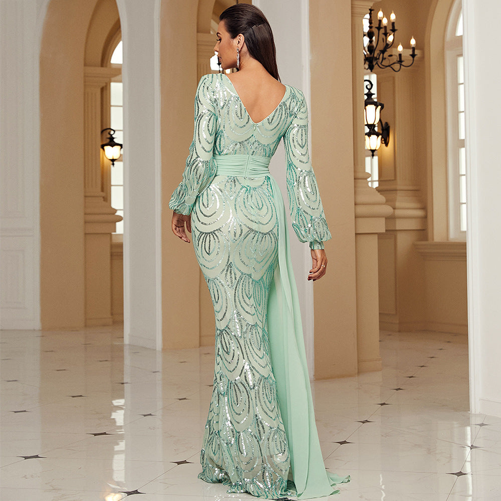 Long Sleeve Evening Dress