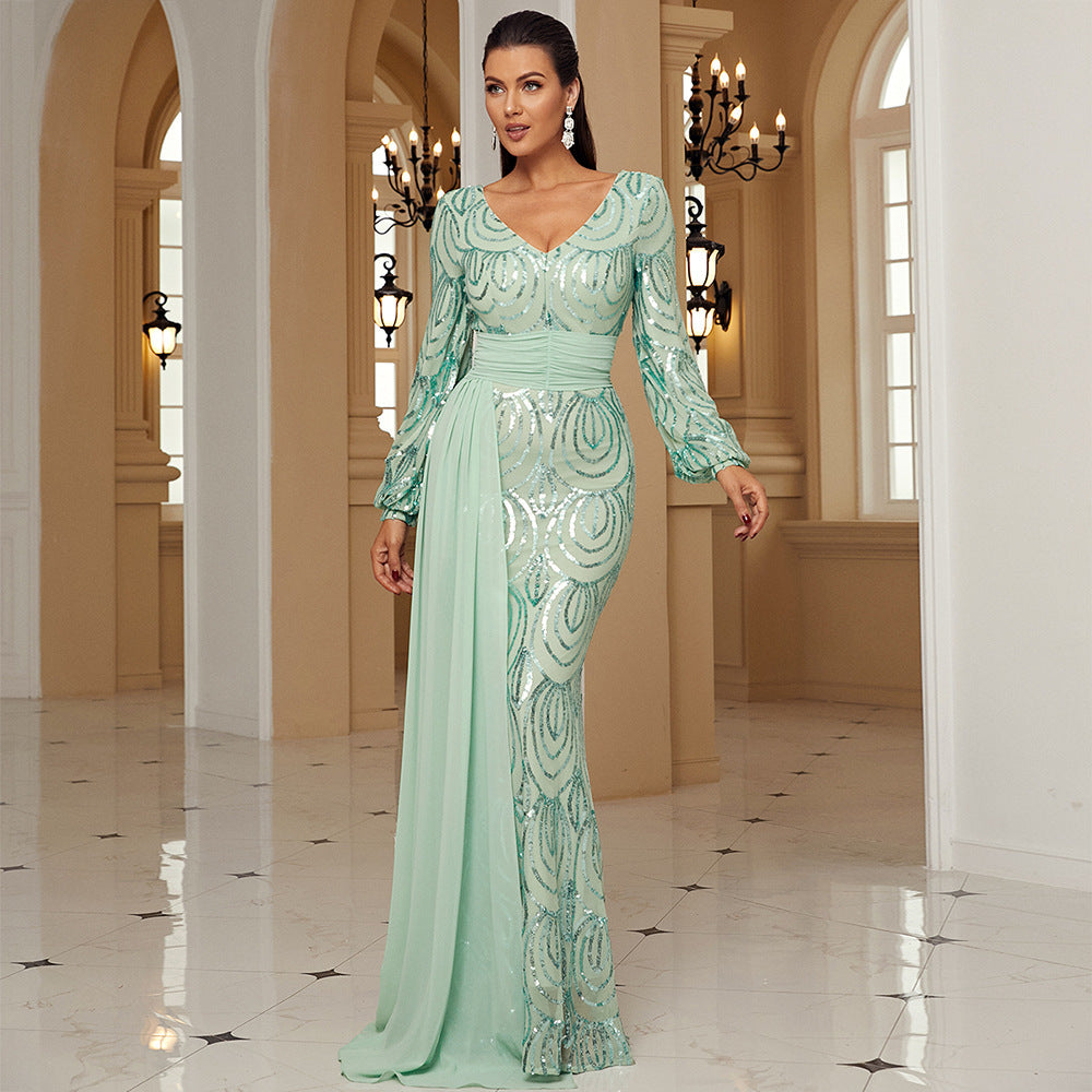 Long Sleeve Evening Dress