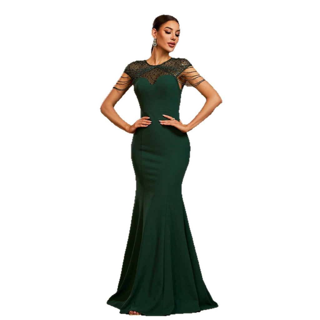 Green Banquet Fishtail Evening Dress