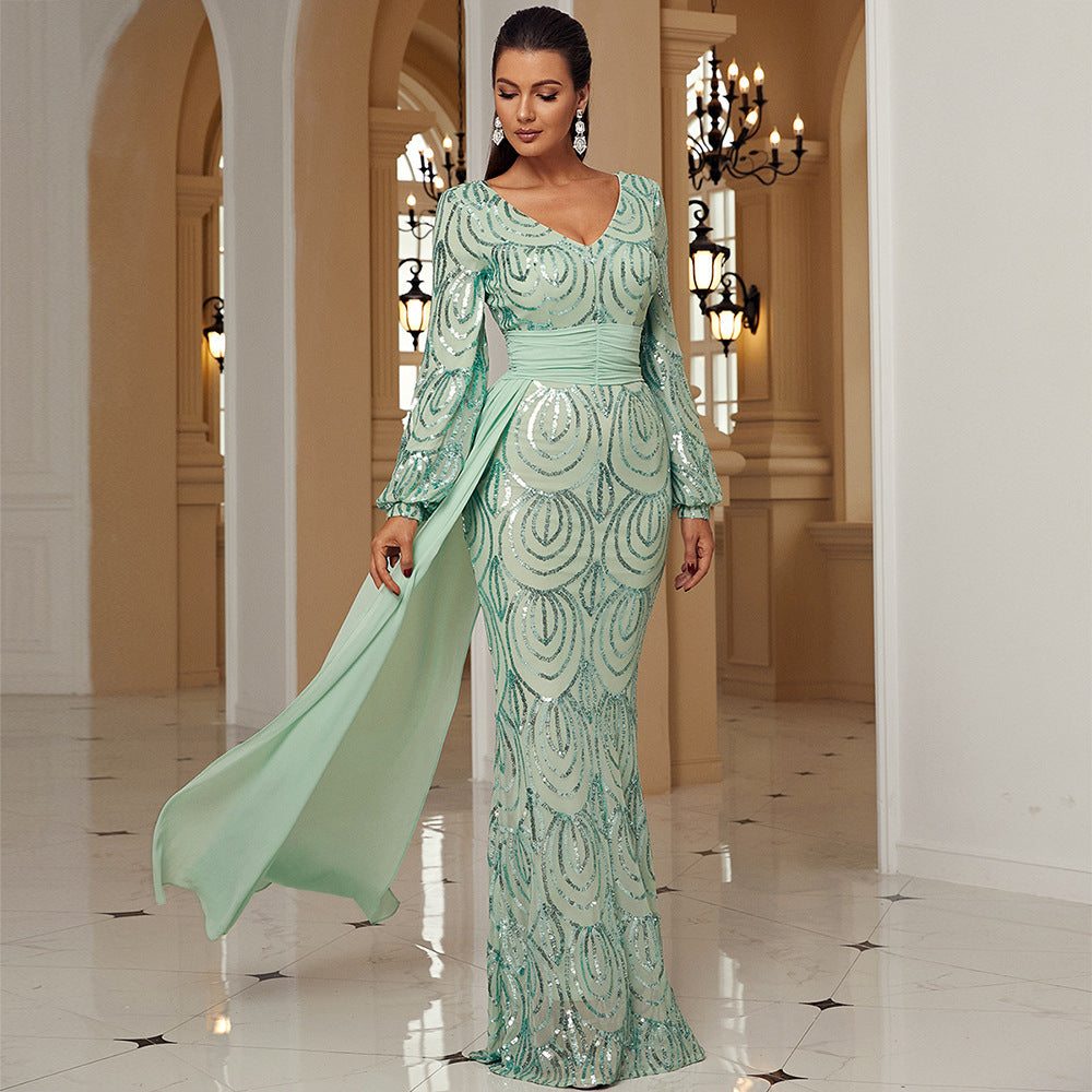 Long Sleeve Evening Dress